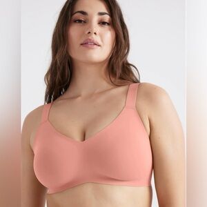 Knix Evolution padded V-neck bra-wireless comfort Size 8 Pink Ginger NWT